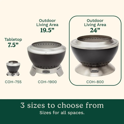 Cuisinart Outdoor Fire Pit, Cleanburn Smokeless System, Wood Burning, 24"