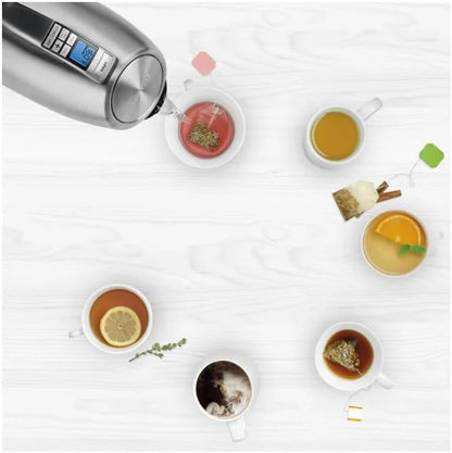 Cuisinart PerfecTemp 1.7-Liter 1500-Watt Stainless Steel Cordless Programmable Kettle with Six Presets, Stay-Cool Handle, & 360-Degree Swivel Power Base With LED display (CPK-20)