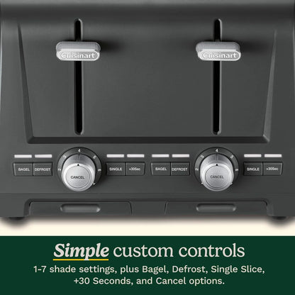 Cuisinart 4-Slice XL Slot Toaster, Extra-Wide Slots, 7 Shade Setting, Black
