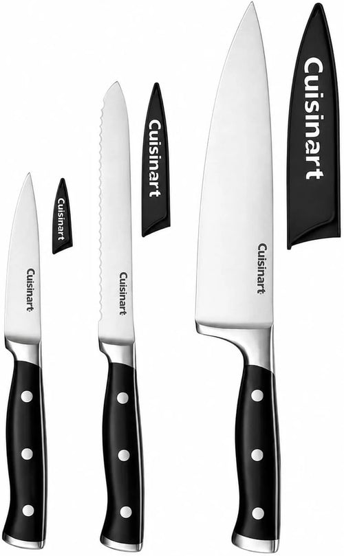 Cuisinart C77TR-3P Triple Rivet Collection 3-Piece Knife Set, 8-Inch Chef's, 5.5-Inch Utility and 3.5-Inch Paring