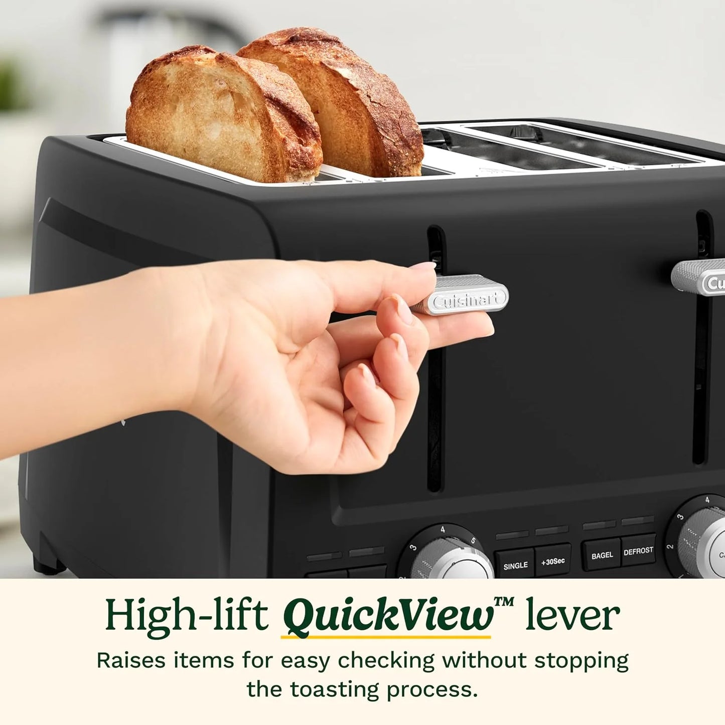 Cuisinart 4-Slice XL Slot Toaster, Extra-Wide Slots, 7 Shade Setting, Black