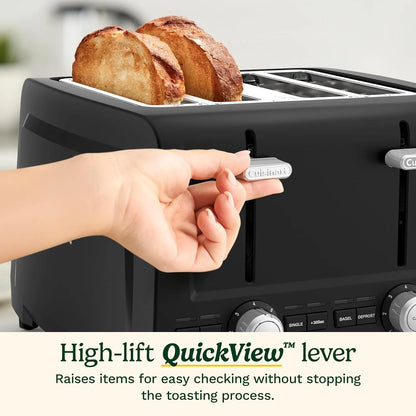 Cuisinart 4-Slice XL Slot Toaster, Extra-Wide Slots, 7 Shade Setting, Black
