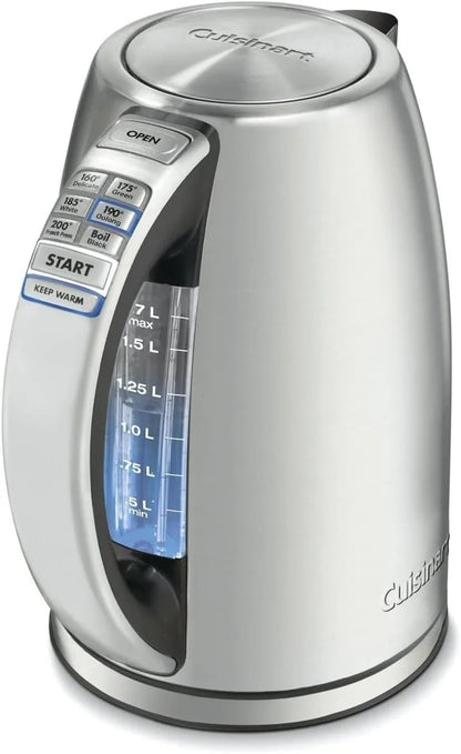 Cuisinart Electric Kettle, 1500W Fast Heating, 6 Temp Presets, 1.7L