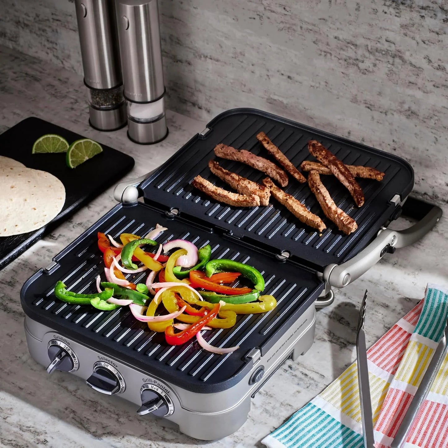 Cuisinart Panini Press and Grill, 1500W 5-in-1 Griddler, Dishwasher-Safe