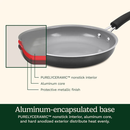 Cuisinart, 3-Pc Classic Ceramic Nonstick Skillet Set, Amazon Exclusive, 35C22-3BK