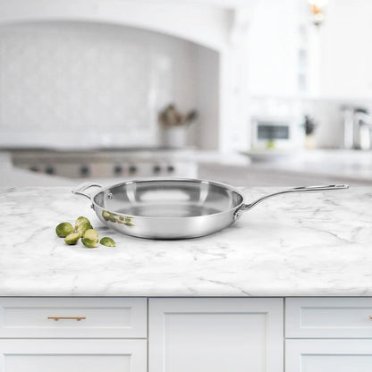 Cuisinart Custom-Clad 5-Ply Stainless Steel 12-Inch Fry Pan with Helper Handle, CC522-30H
