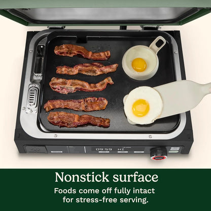 Cuisinart FlavorBoost™ Flat Top Griddle Plate, Ceramic Nonstick Cast Aluminum Griddle Insert for FlavorBoost® Outdoor Electric Grill, Even Heating Flat Top Grill Plate for Breakfast, Burgers, and More