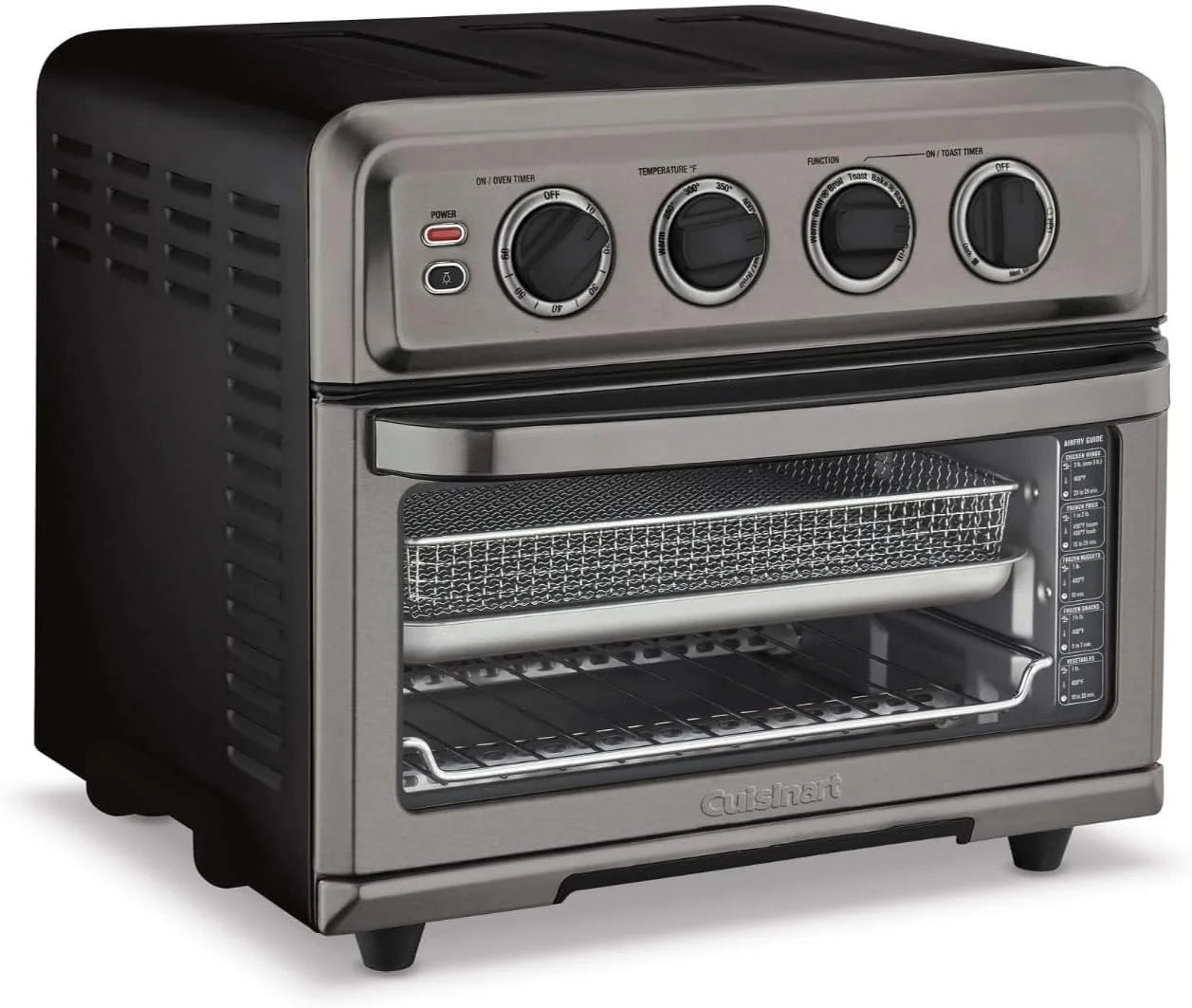 Cuisinart Air Fryer Toaster Oven with Grill, 1800W 8-1 Air Fryer Oven with Bake, Convection Bake, Grill, Broil and Warm Options, Large Capacity, 60-Minute Timer, TOA-70BKS, Black SS