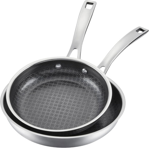 Cuisinart Hybrid Stainless Steel Pans, Nonstick & Oven Safe, 8" & 10”