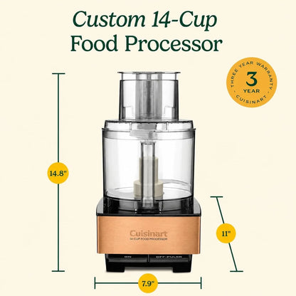 Cuisinart Food Processor 14-Cup Vegetable Chopper for Mincing, Dicing, Shredding, Puree & Kneading Dough, Copper, DFP-14CPY