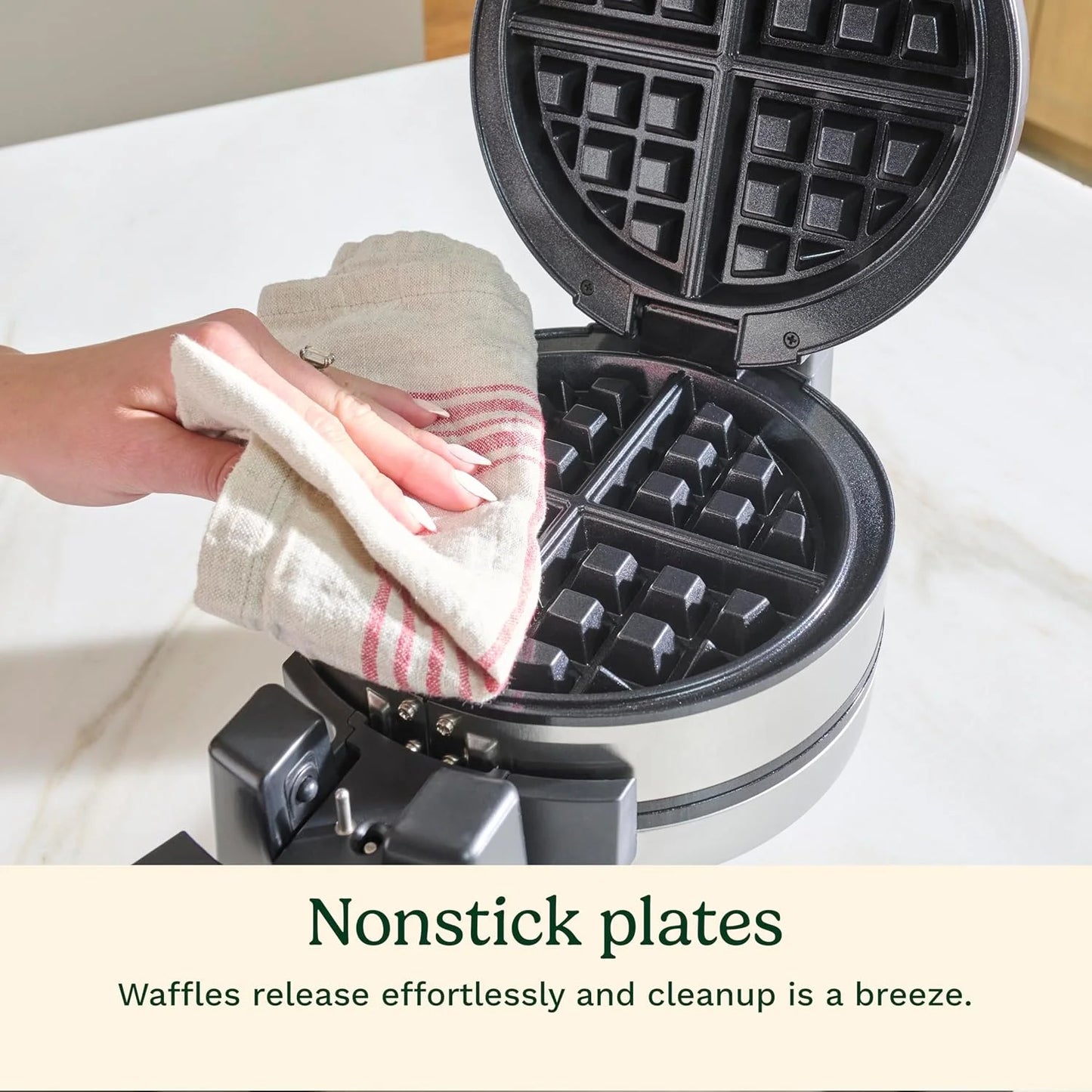 Cuisinart Double Flip Belgian Waffle Maker, Stainless Steel, 1400W