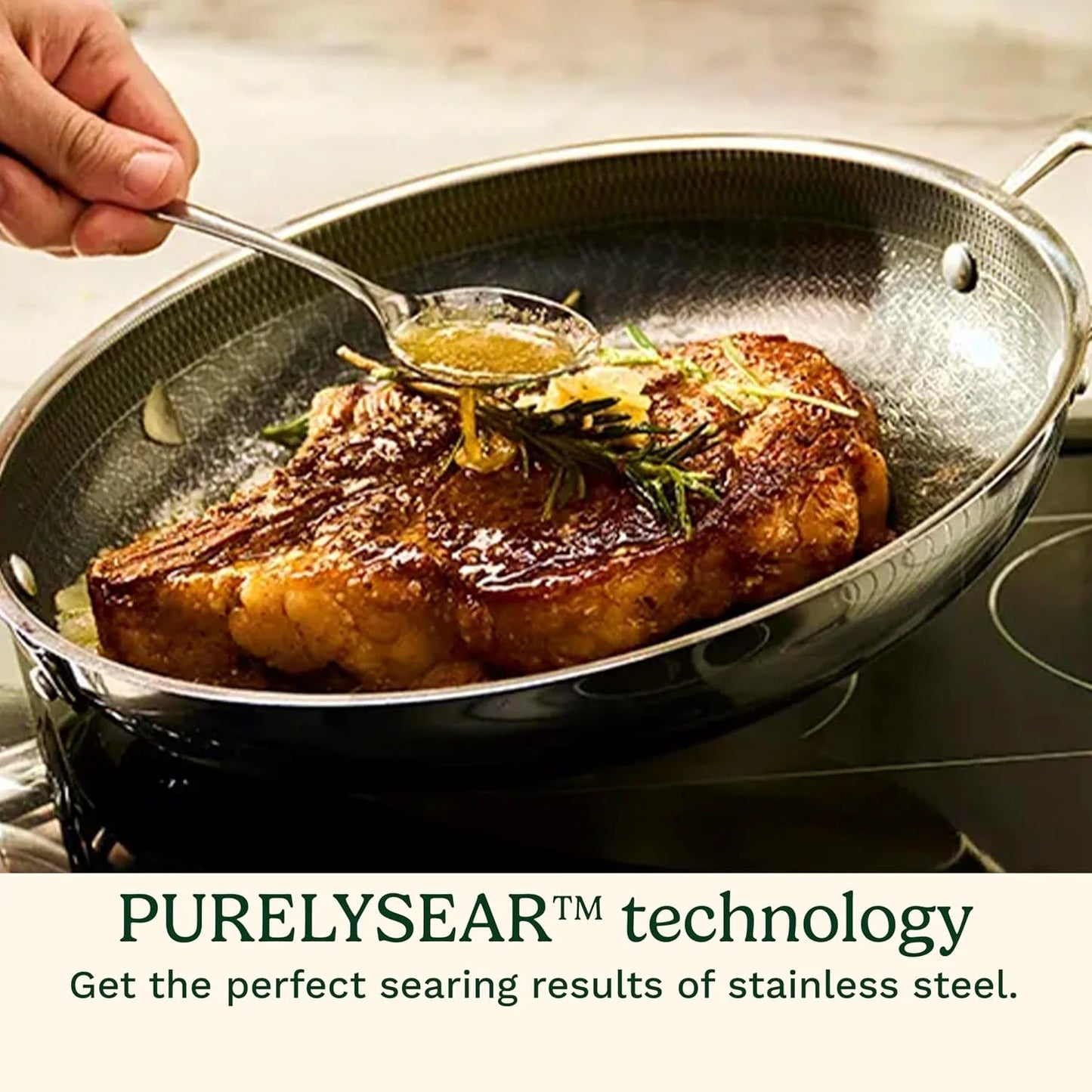 Cuisinart FusionPlus Hybrid Stainless Steel Pan, Nonstick & Oven Safe, 12”