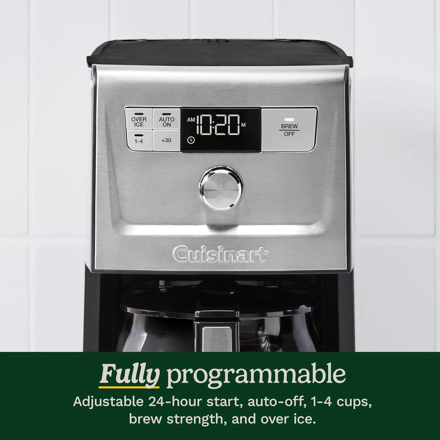 Cuisinart Coffee Maker, 14-Cup PerfecTemp Programmable Coffee Machine Glass Carafe with 1-4 Cup Setting, Brew Strength Control, Brew Pause, and Over Ice Function, Black Stainless Steel, DCC-3500BKS
