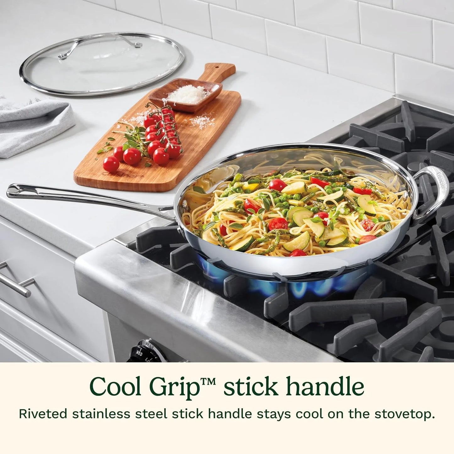 Cuisinart PureClad™ PureClad™ Triple-Ply 12" Stainless Steel Skillet with Helper Handle and Cover. PCT22-30HC