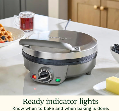 Cuisinart Belgian Waffle Maker, Round Waffle Iron, 6 Setting Adjustable Browning, Audible Alert, Nonstick Plates, WAF-200NAS