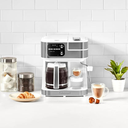 Cuisinart Coffee Center Barista Bar 4-in-1 Coffee Maker, Single-Serve Pods Compatible, Coffeemaker, Three Brewing Sizes, SS-4N1WNAS, White