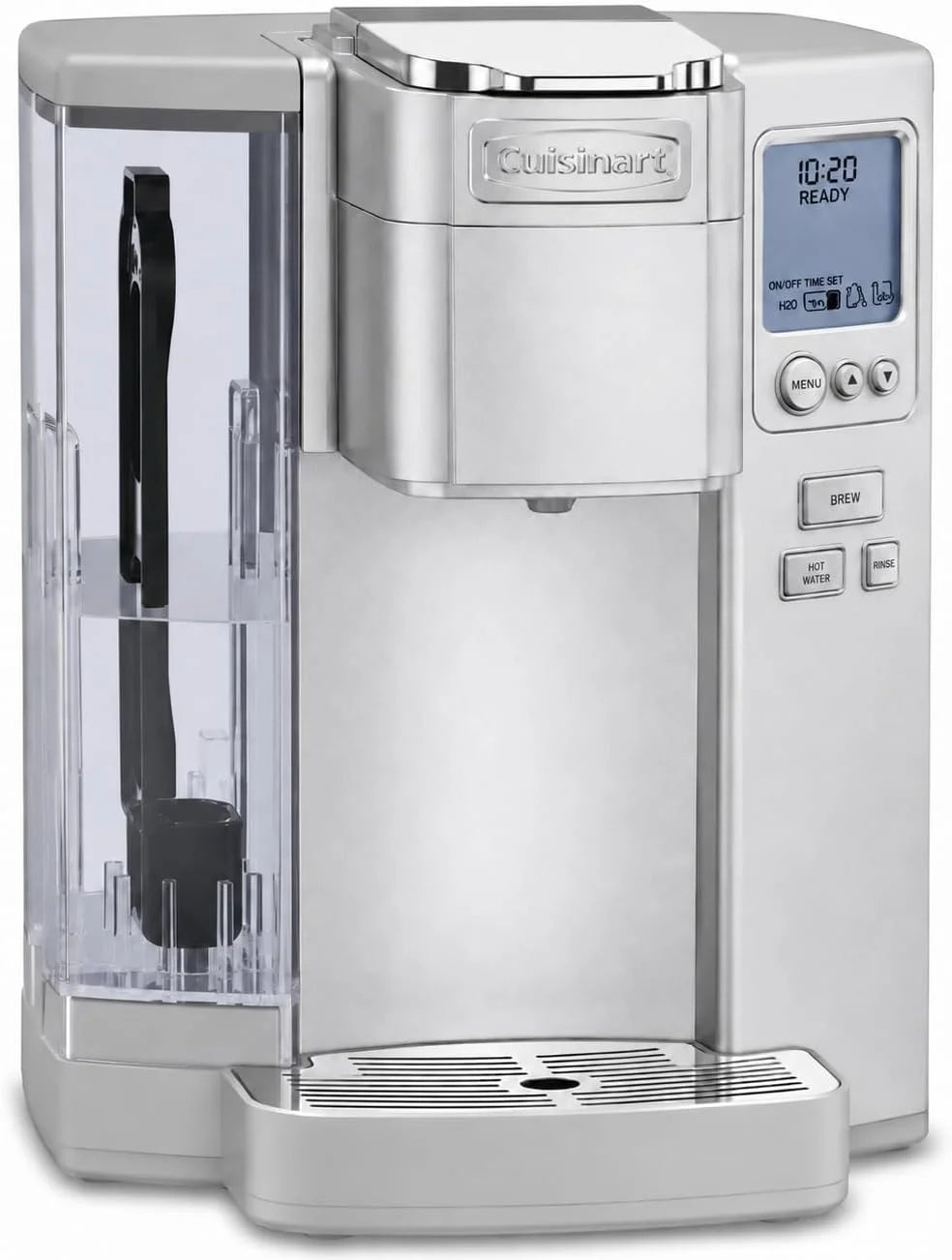 Cuisinart Coffee Maker, Single Serve 72-Ounce Reservoir Coffee Machine, Programmable Brewing & Hot Water Dispenser, Stainless Steel, Cool Grey