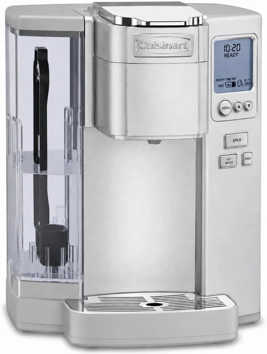 Cuisinart Coffee Maker, Single Serve 72-Ounce Reservoir Coffee Machine, Programmable Brewing & Hot Water Dispenser, Stainless Steel, Cool Grey