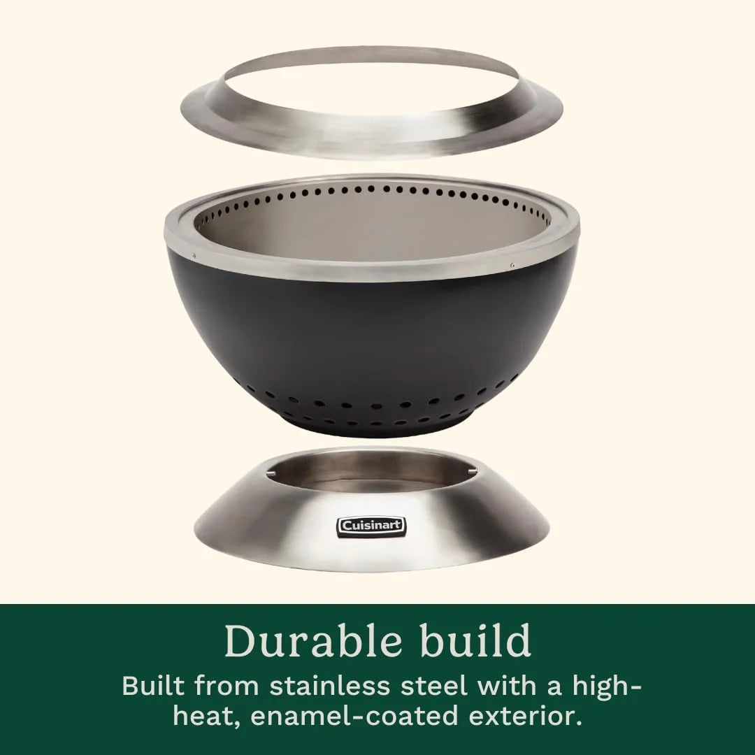 Cuisinart Outdoor Fire Pit, Cleanburn Smokeless System, Wood Burning, 24"