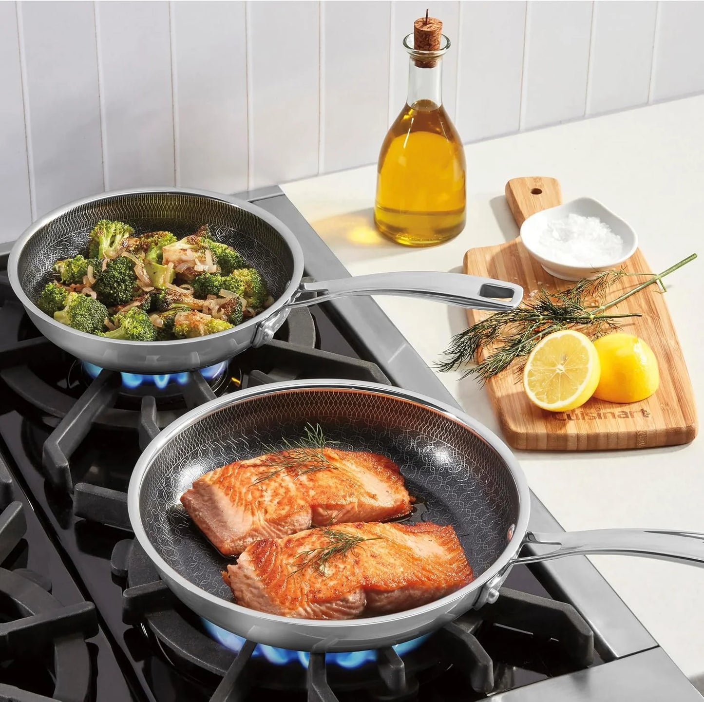Cuisinart Hybrid Stainless Steel Pans, Nonstick & Oven Safe, 8" & 10”