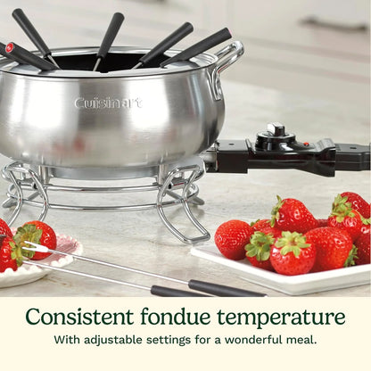 Cuisinart Electric Fondue Set, Nonstick Interior, 3-Quart Pot & 8 Forks
