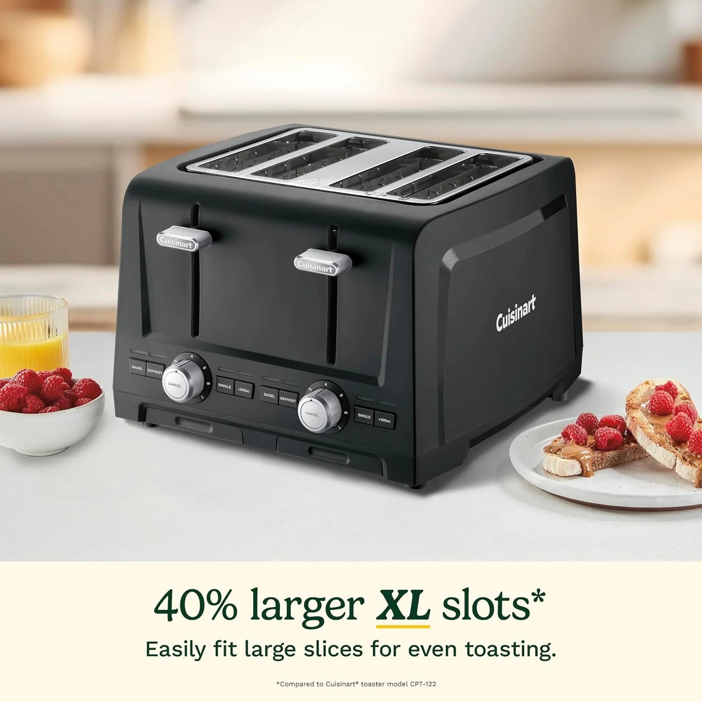 Cuisinart 4-Slice XL Slot Toaster, Extra-Wide Slots, 7 Shade Setting, Black