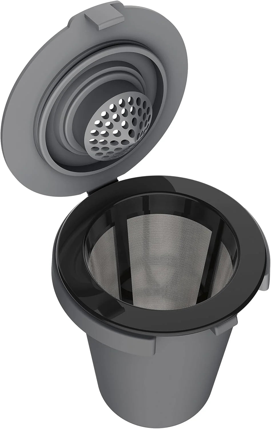 Cuisinart SS-RFC HomeBarista Reusable Filter Cup – Brew Coffee or Tea and Drop Wasteful Plastic from Single-Serve Pods with Sustainable Coffee Accessories, Gray