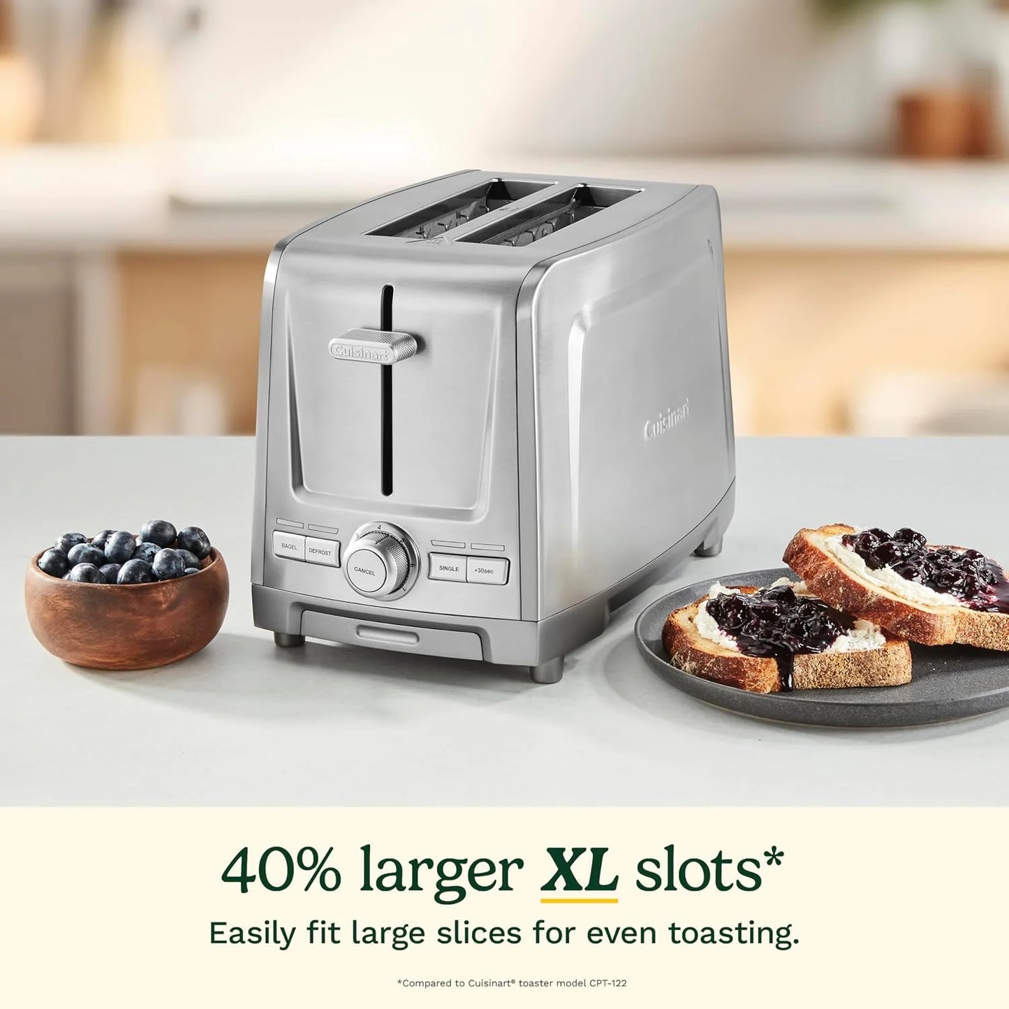 Cuisinart 2-Slice XL Slot Stainless Steel Toaster, Stainless Steel, CPT-1600