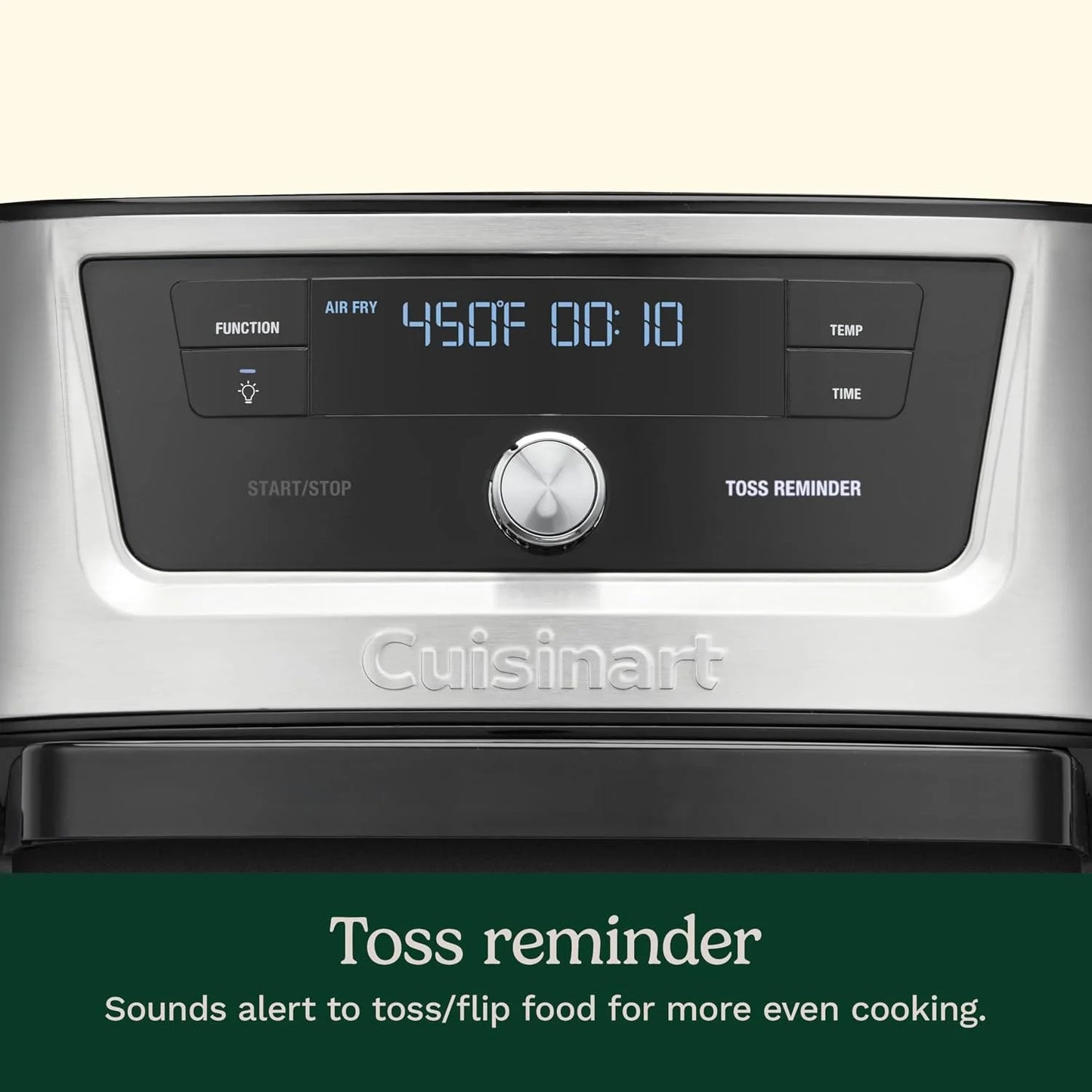 Cuisinart Air Fryer, 9-Quart Basket Stainless Steel Fryer Oven with 6 Presets to Roast, Bake, Broil, Air Fry, Dehydrate and Keep Warm, Dishwasher-Safe Parts, Quick & Easy Meals, AIRX-221, Black