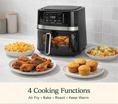 Cuisinart Air Fryer, 4.5-Quart Basket Fryer with 4 Cooking Functions to Air Fry, Roast, Bake, and Keep Warm, 4 Airfryer Presets, Dishwasher-Safe Parts, AIR-160NAS, Stainless Steel & Black