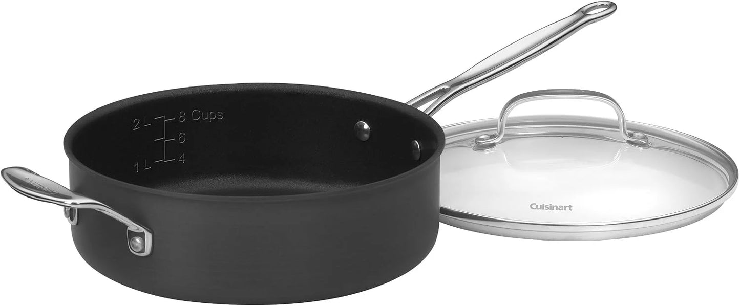 Cuisinart 633-24H Chef's Classic Nonstick Hard-Anodized 3-1/2-Quart Saute Pan with Helper Handle and Lid , Black