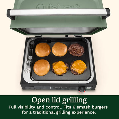Cuisinart FlavorBoost™ Flat Top Griddle Plate, Ceramic Nonstick Cast Aluminum Griddle Insert for FlavorBoost® Outdoor Electric Grill, Even Heating Flat Top Grill Plate for Breakfast, Burgers, and More