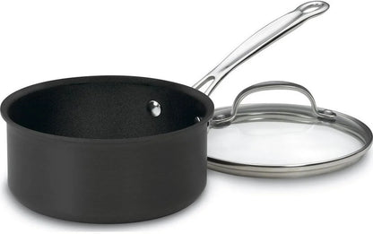 Cuisinart Chef's Classic Nonstick Hard-Anodized 1.5-Quart Saucepan with Lid, Black, 619C-16