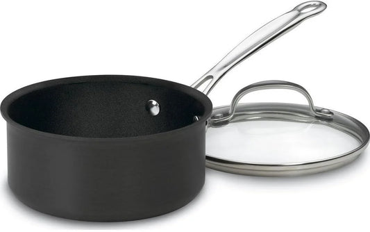 Cuisinart Chef's Classic Nonstick Hard-Anodized 1.5-Quart Saucepan with Lid, Black, 619C-16