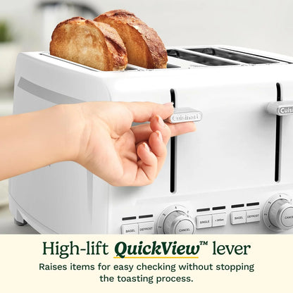 Cuisinart 4-Slice XL Slot Toaster, Extra-Wide Slots, 7 Shade Setting, White