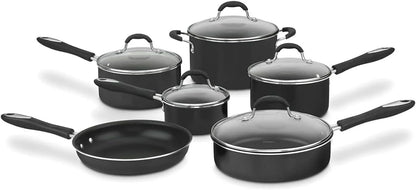 Cuisinart Pots and Pans Set, Nonstick w/Aluminum Core, 11-Piece, Black