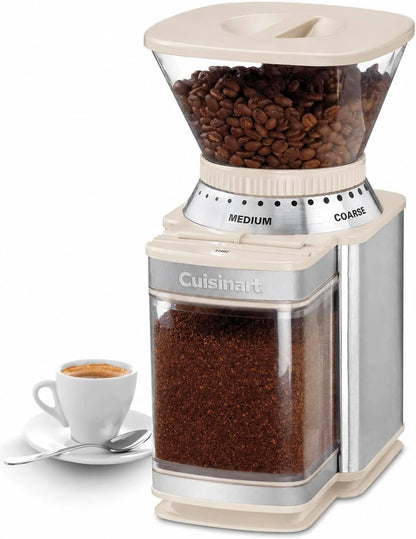 Cuisinart Coffee Grinder, Electric One-Touch Automatic Burr Coffee Grinder with 18-Position Grind Selector, Cup Size Selector for 4 – 18 Cups, Cream Stainless Steel