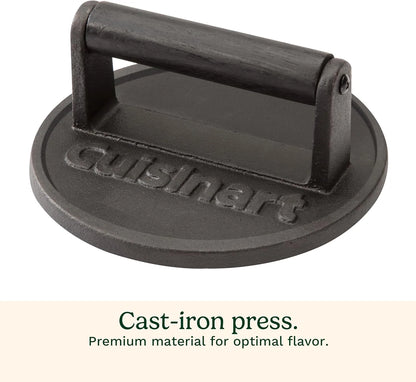 Cuisinart Smash Burger Press, Cast Iron, 6.5" Round Burger Smasher