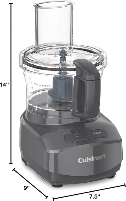 Cuisinart 7-Cup Sleek and Modern Design Food Processor with Two Easy Controls and Universal Blade for Chopping, Mixing, and Dough (Gray)