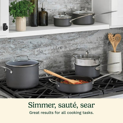 Cuisinart Chef's Classic™ Nonstick Hard Anodized 17 Piece Set w/Tempered Glass Lids