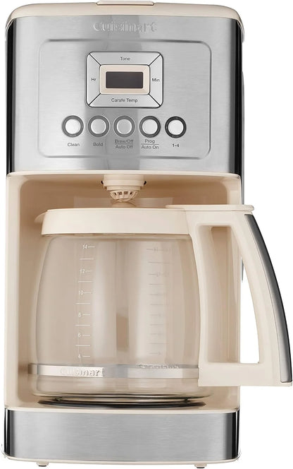 Cuisinart Coffee Maker, 14-Cup Glass Carafe, Fully Automatic for Brew Strength Control & 1-4 Cup Setting, Stainless Steel, DCC-3200CRM, Cream