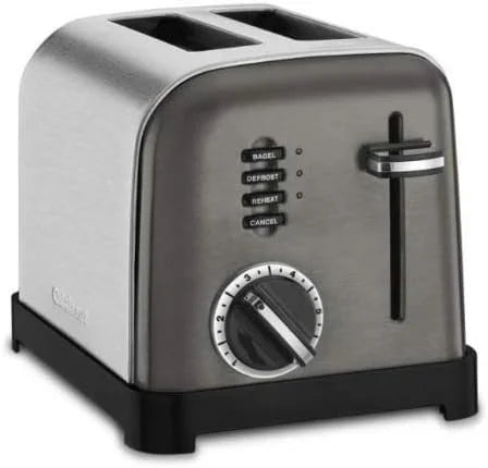 Cuisinart CPT-160BKS 2-Slice Metal Classic Toaster, Stainless Steel/Black