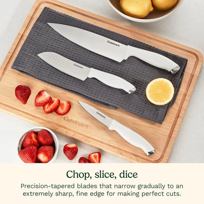 Cuisinart Block Knife Set, 12pc Cutlery Knife Set with Steel Blades for Precise Cutting, Lightweight, Stainless Steel, Durable & Dishwasher Safe, C77SSW-12P (Pack of 2)