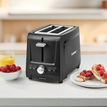 Cuisinart Core Collection 2-Slice Toaster | Extra-Long Slots for Artisan Bread, Bagel | High-Lift Quickview™ | Single Slice & Defrost Function | +30sec Toast Boost | Removable Crumb Tray, Black