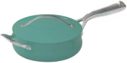 Cuisinart Ceramic Cookware Set, Nonstick 12-Piece Pots and Pans Set for Even Heat Cooking, Dishwasher Safe, Stainless Steel Handles & Easy Cleanup, Teal, 34C-12TL