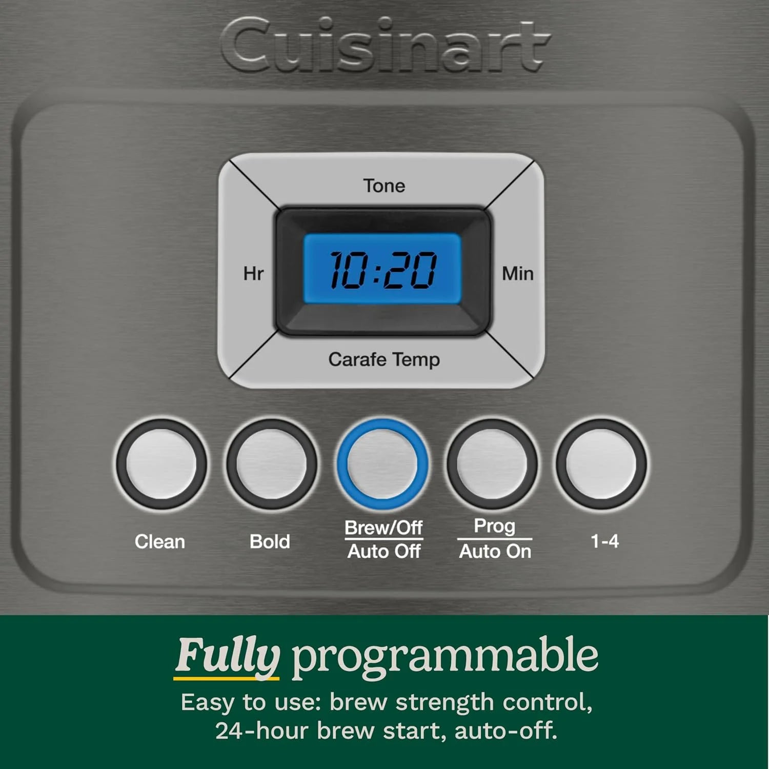 Cuisinart 14-Cup Coffee Maker, Programmable PerfecTemp Glass Carafe Coffee Machine with 1-4 Cup Setting, Brew Strength Control and Pause, Stainless Steel, DCC-3200BKSNAS, Black
