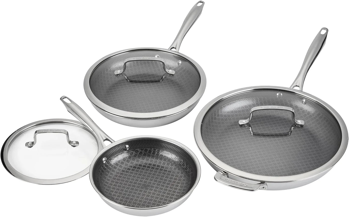 Cuisinart Skillet Set PurelySear Hybrid Tri-Ply Stainless Steel 6 Pc