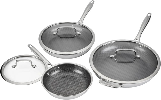 Cuisinart Skillet Set PurelySear Hybrid Tri-Ply Stainless Steel 6 Pc