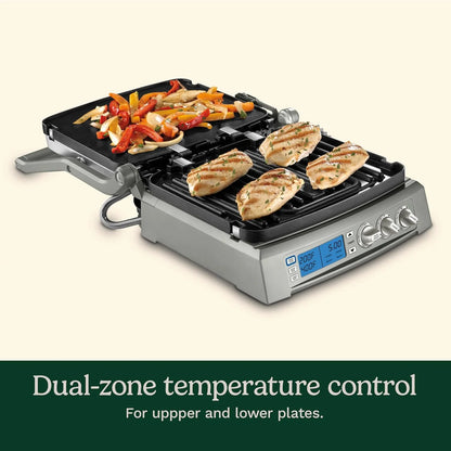 Cuisinart 6-in-1 Elite Griddler, Electric Grill, Griddle & Top Melt, 500°F Temperature Sear Function, LCD Screen, Dishwasher-Safe Cooking Plates, GR-300NAS, Stainless Steel