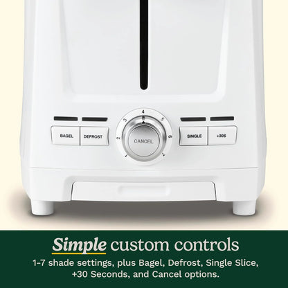 Cuisinart Core Collection 2-Slice Toaster | Extra-Long Slots for Artisan Bread, Bagel | High-Lift Quickview™ | Single Slice & Defrost Function | +30sec Toast Boost | Removable Crumb Tray, White